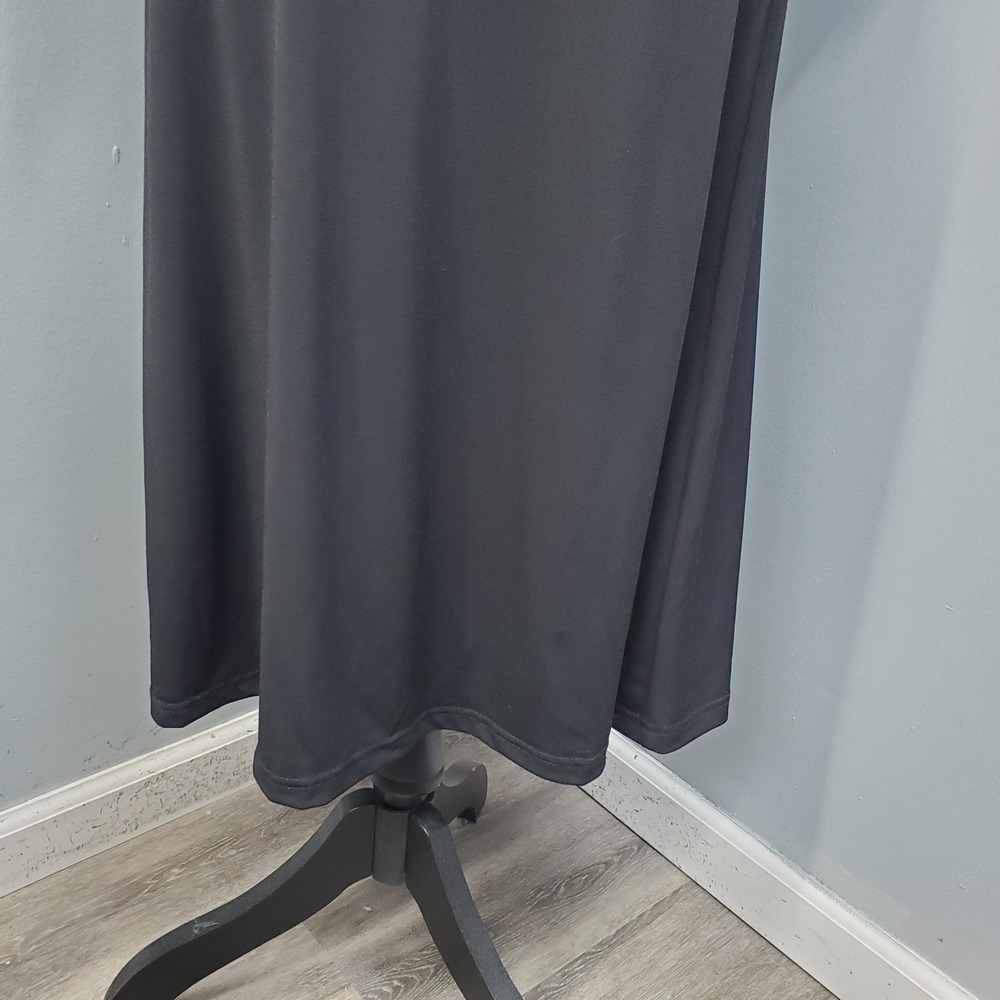 Connected Apparel Sheath Dress Women 10 Black White Diagonal Stripes Deep V-Neck - Picture 7 of 9